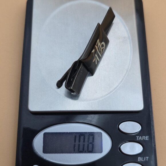 Sterling Silver And 950 Silver Asian Words Tie Clip A5987 - Picture 7 of 7